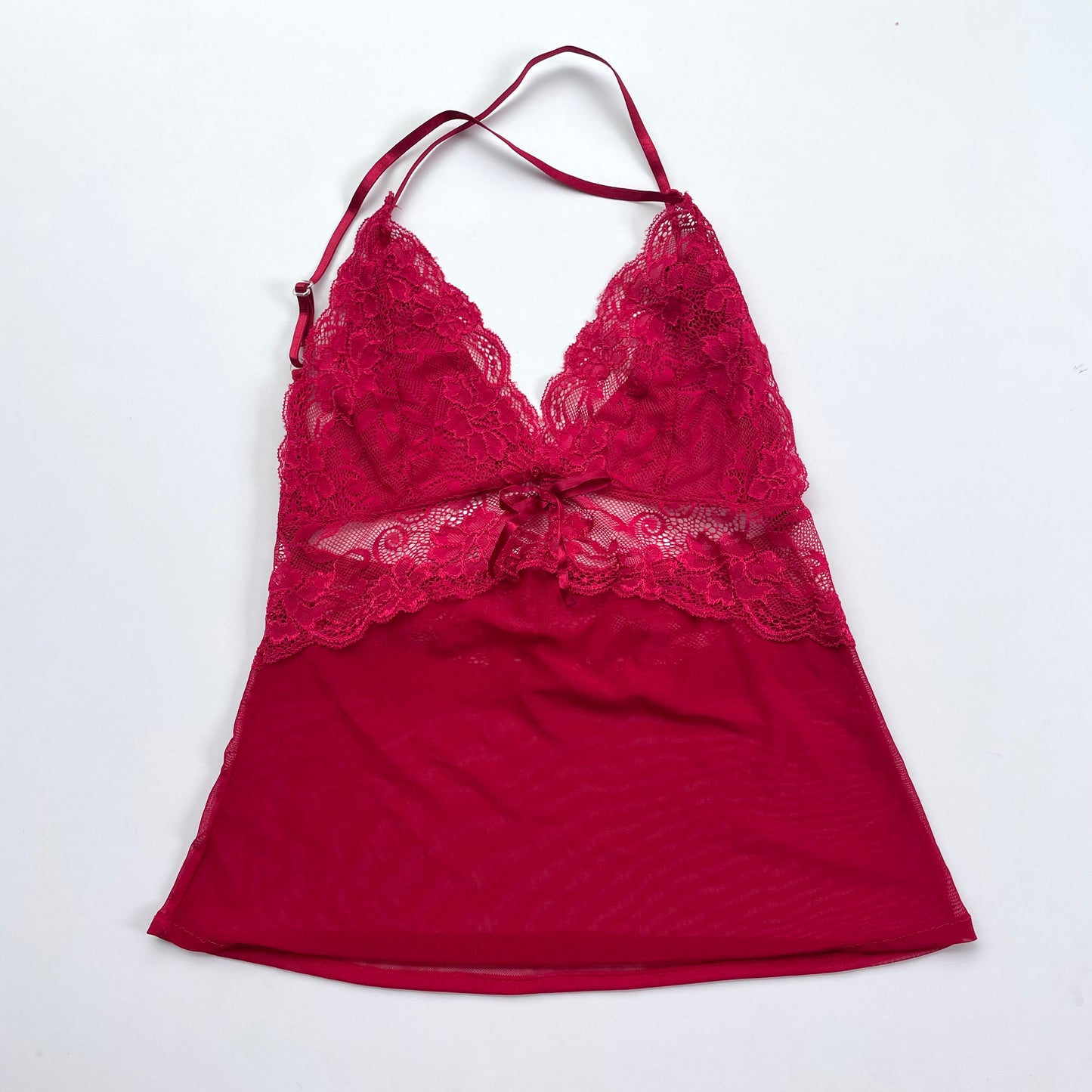 cherry red lace cami