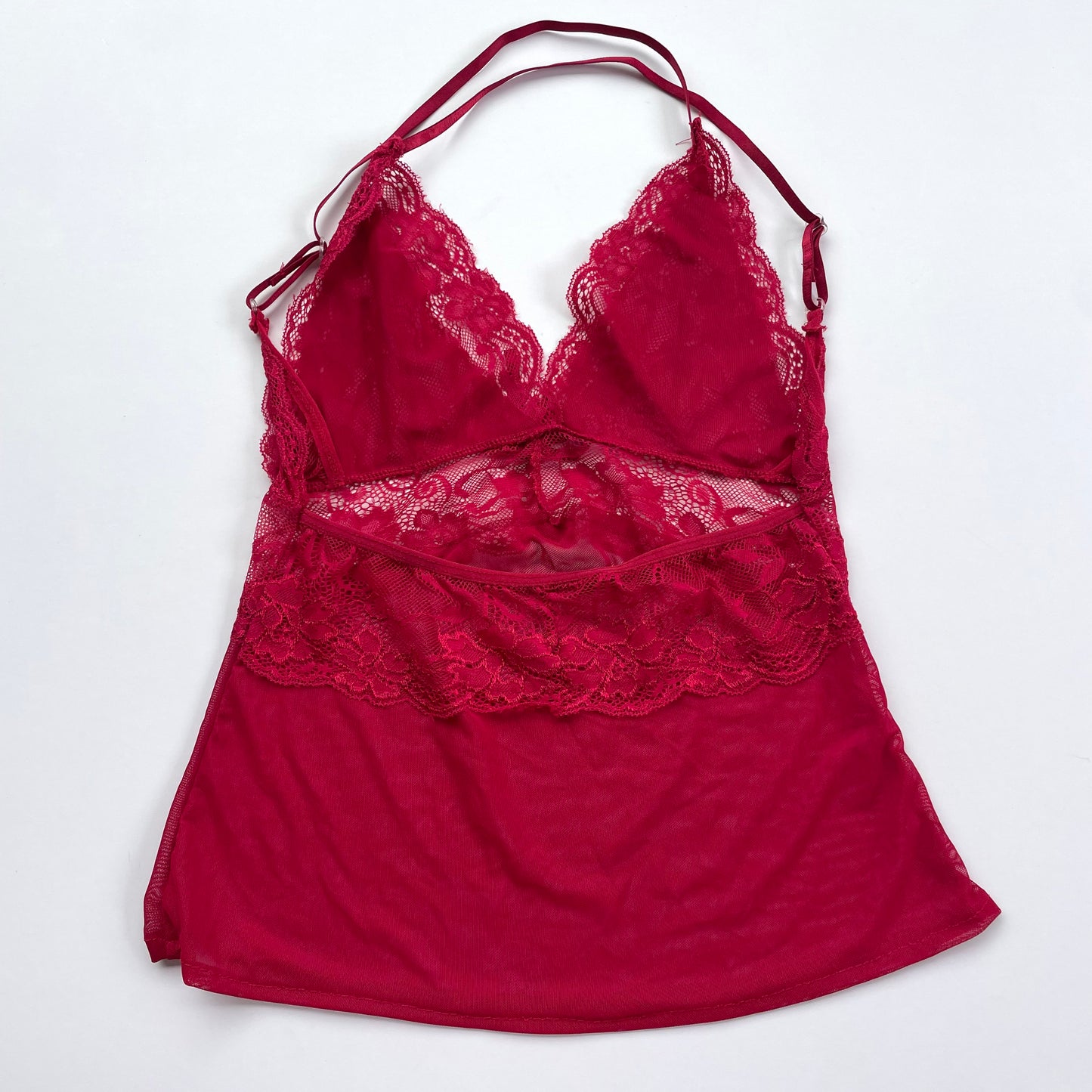 cherry red lace cami