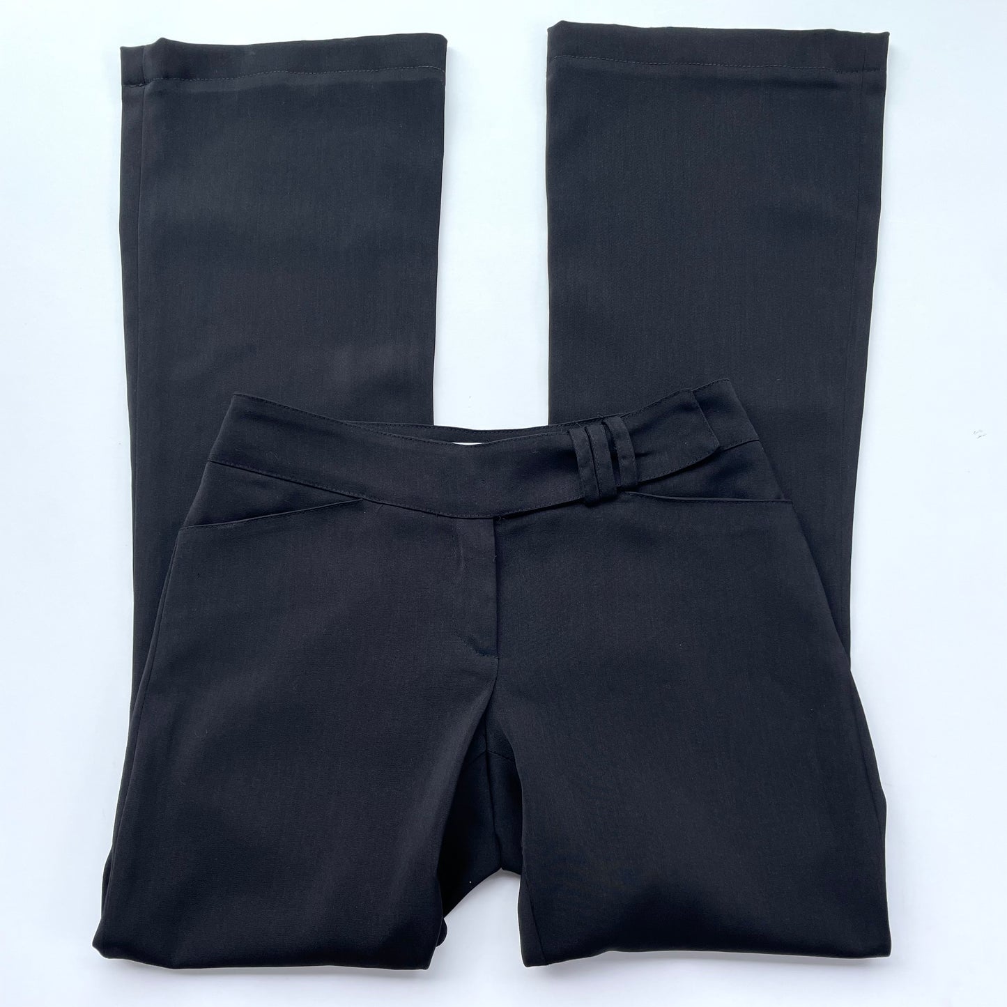 black flared trousers