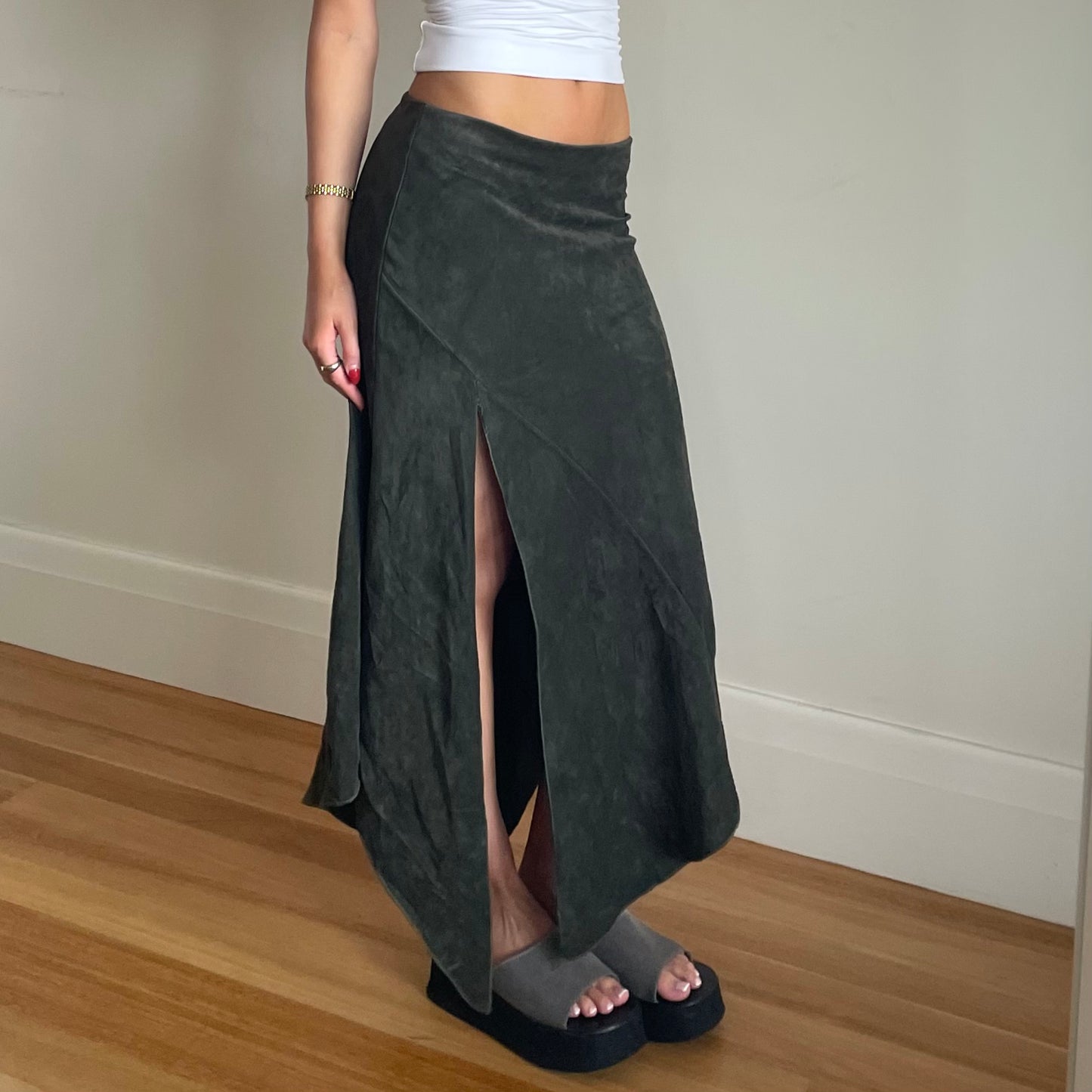 90s velvet maxi skirt