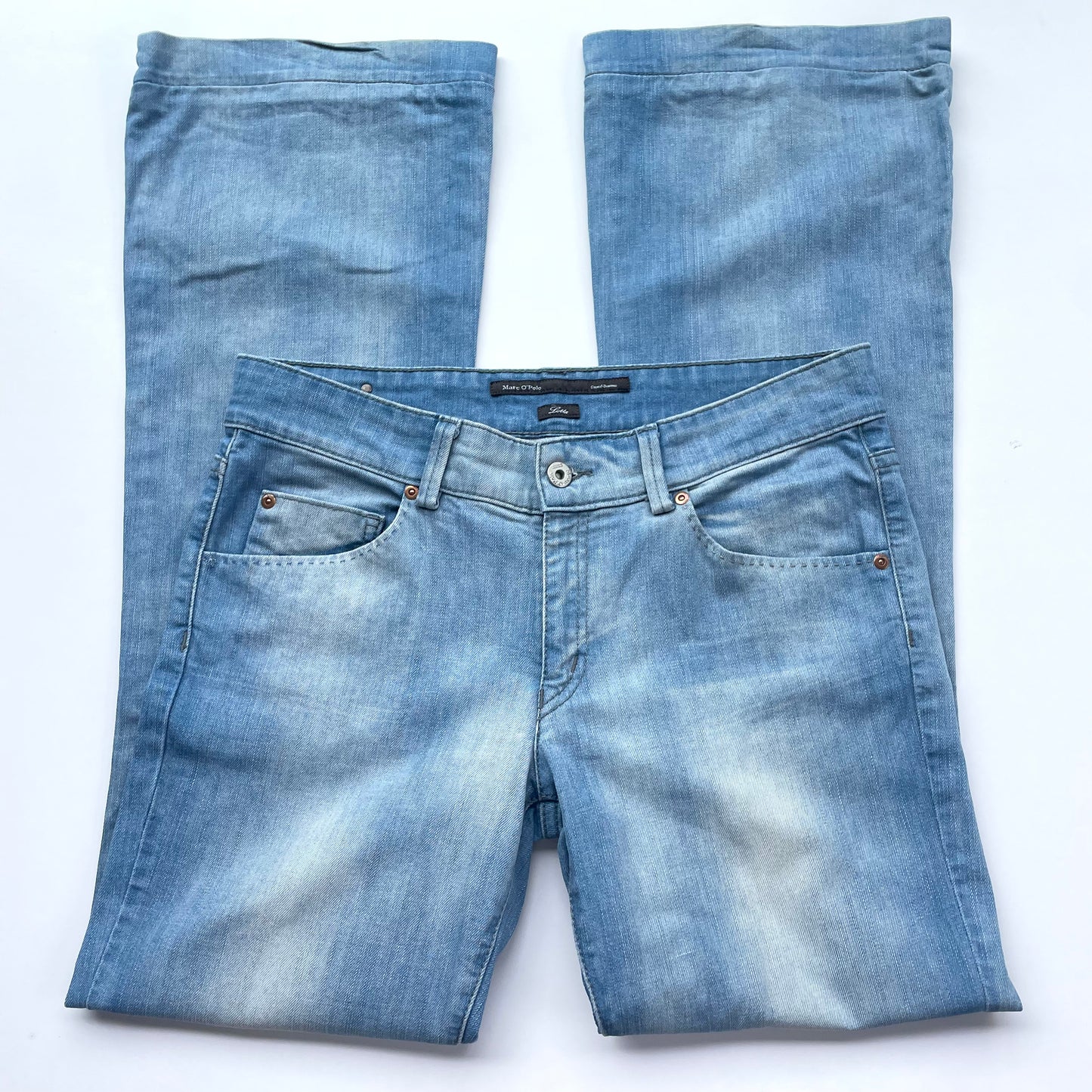 low rise flared jeans