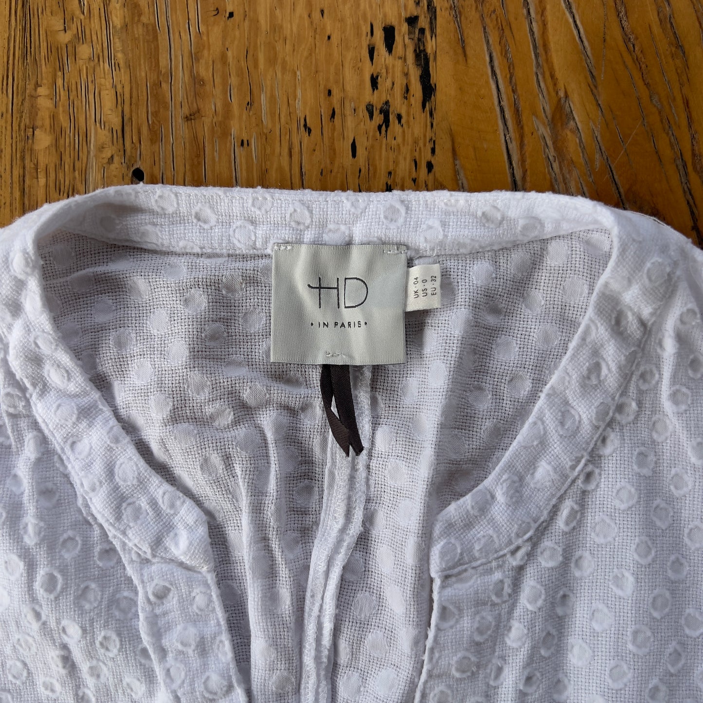white reworked ruched shirt