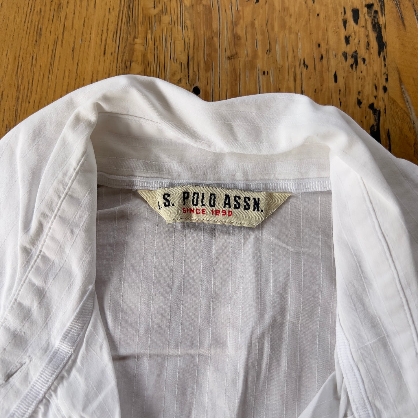 white reworked ruched shirt