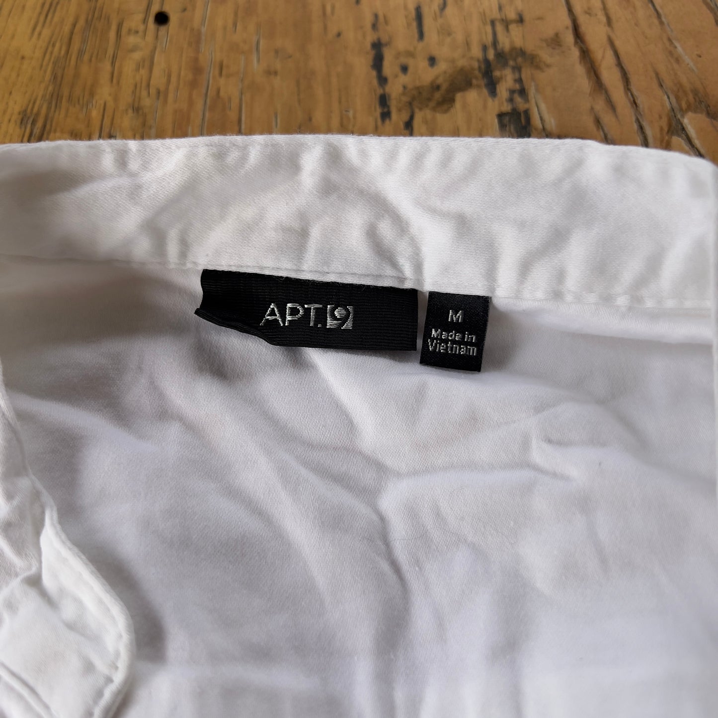 white reworked ruched shirt