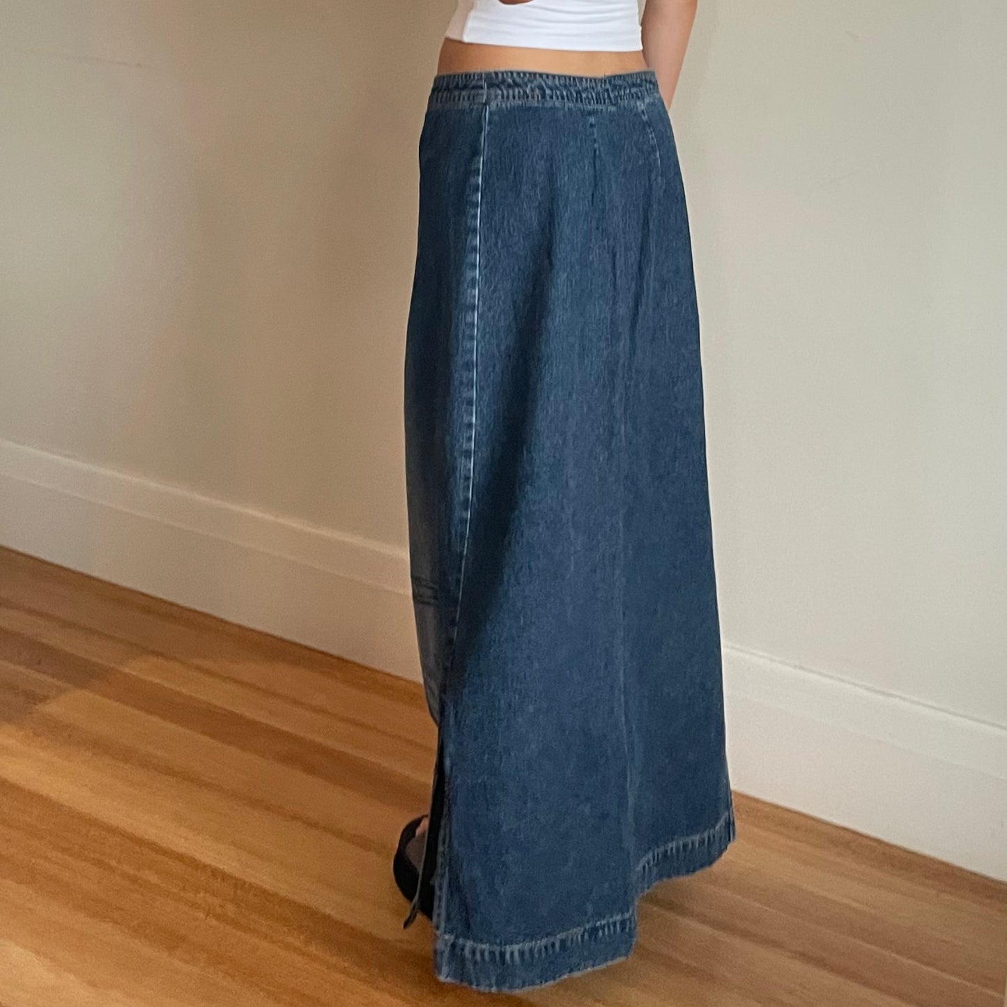 90s denim maxi skirt