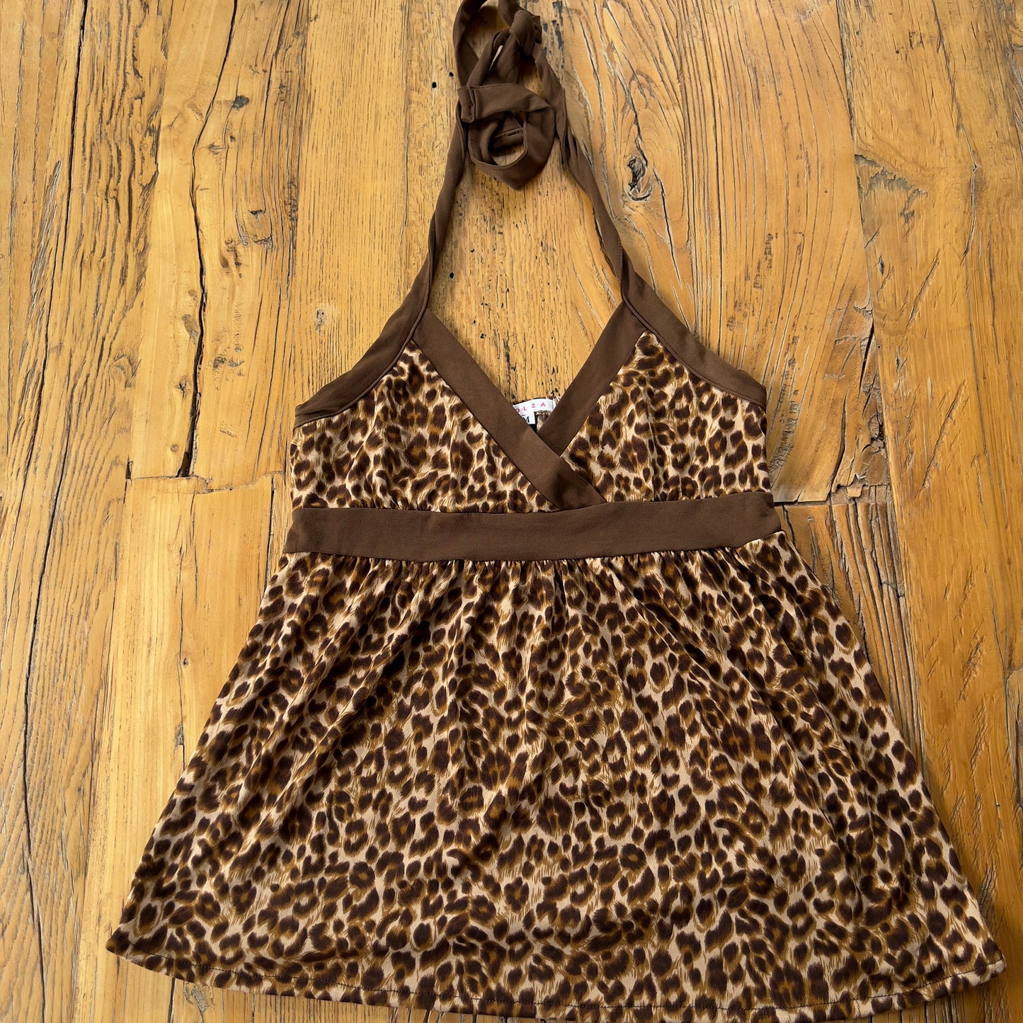 leopard halter top