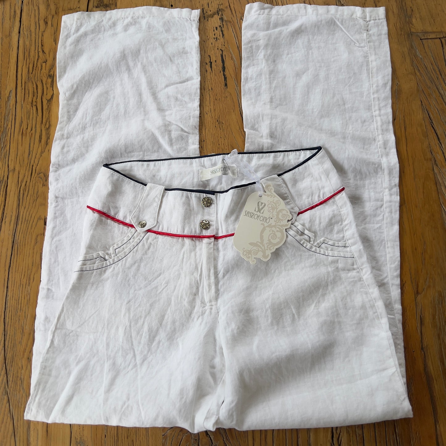 deadstock white linen pants