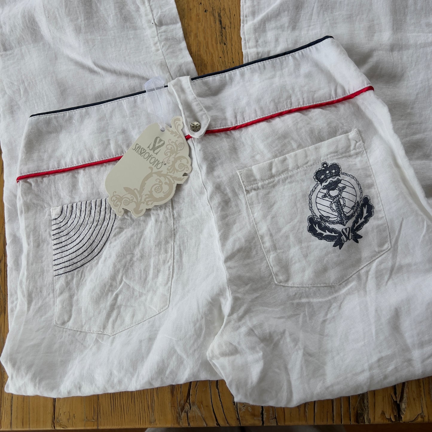 deadstock white linen pants