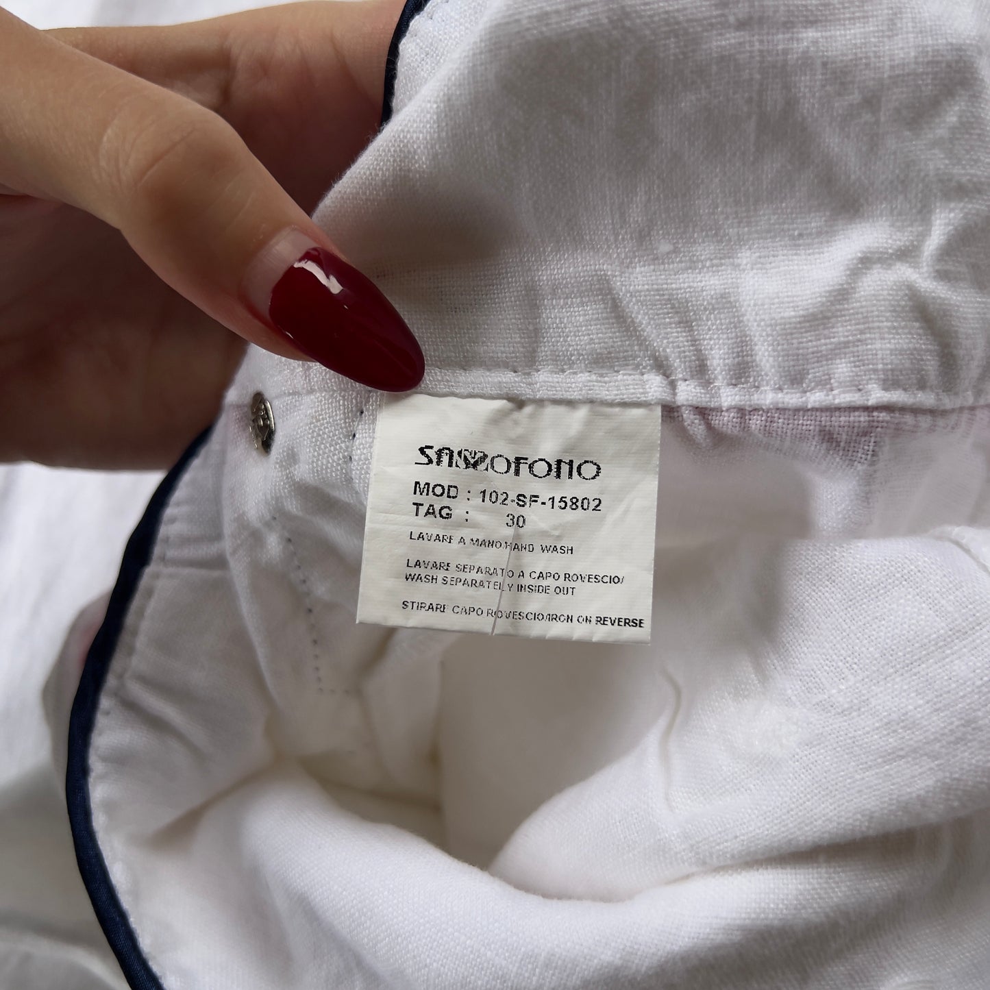 deadstock white linen pants