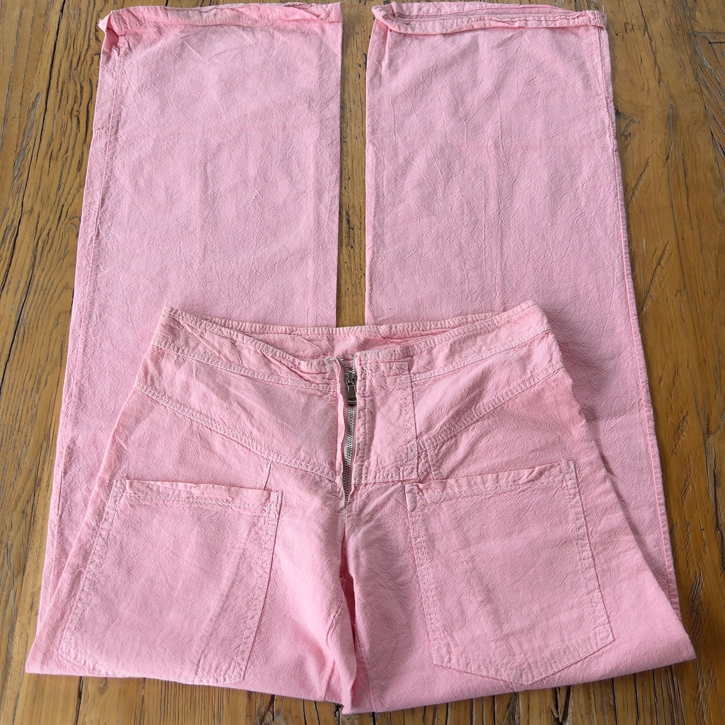 pink wide leg pants