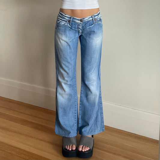 vintage low rise flared jeans