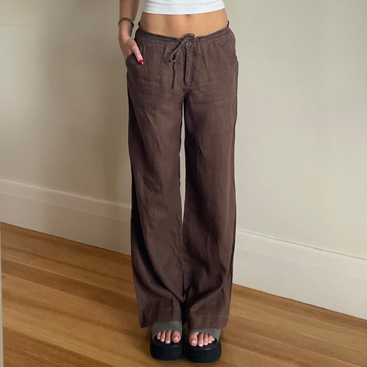 brown linen pants