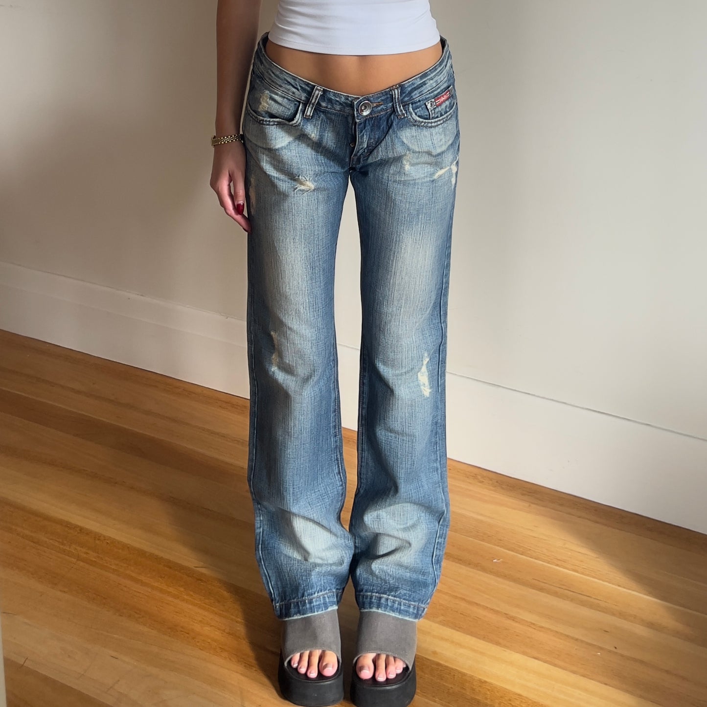 low rise bootcut jeans