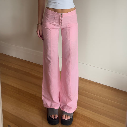 pink wide leg pants