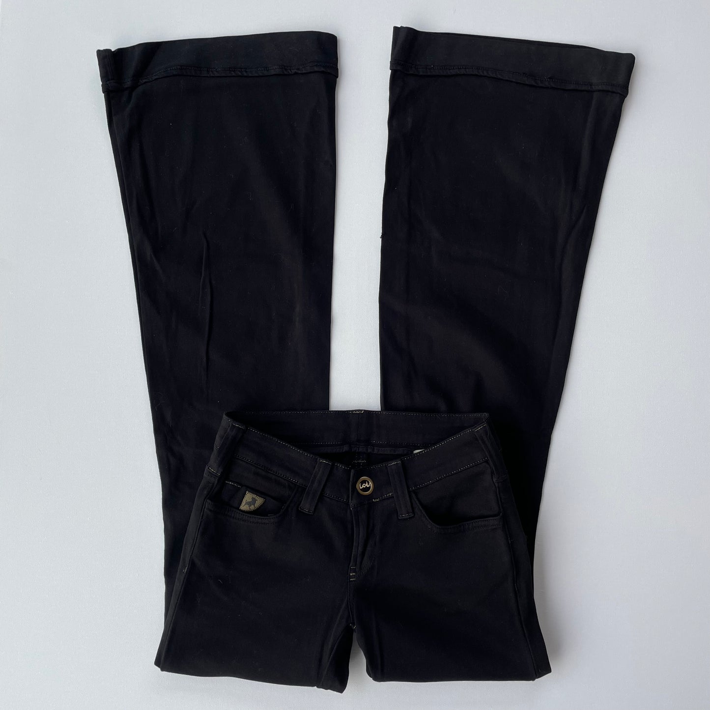 deadstock black low rise flared pants