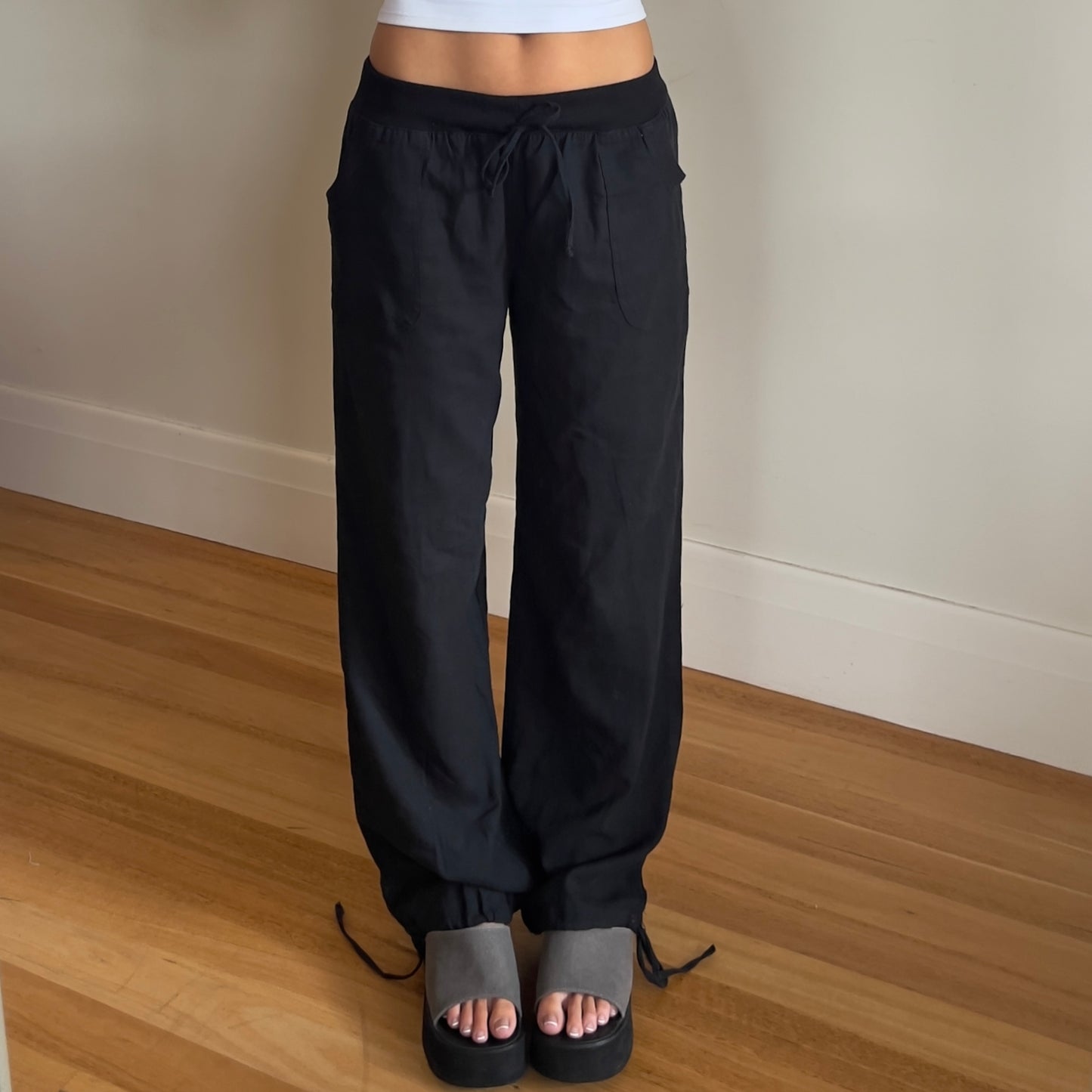 black linen pants
