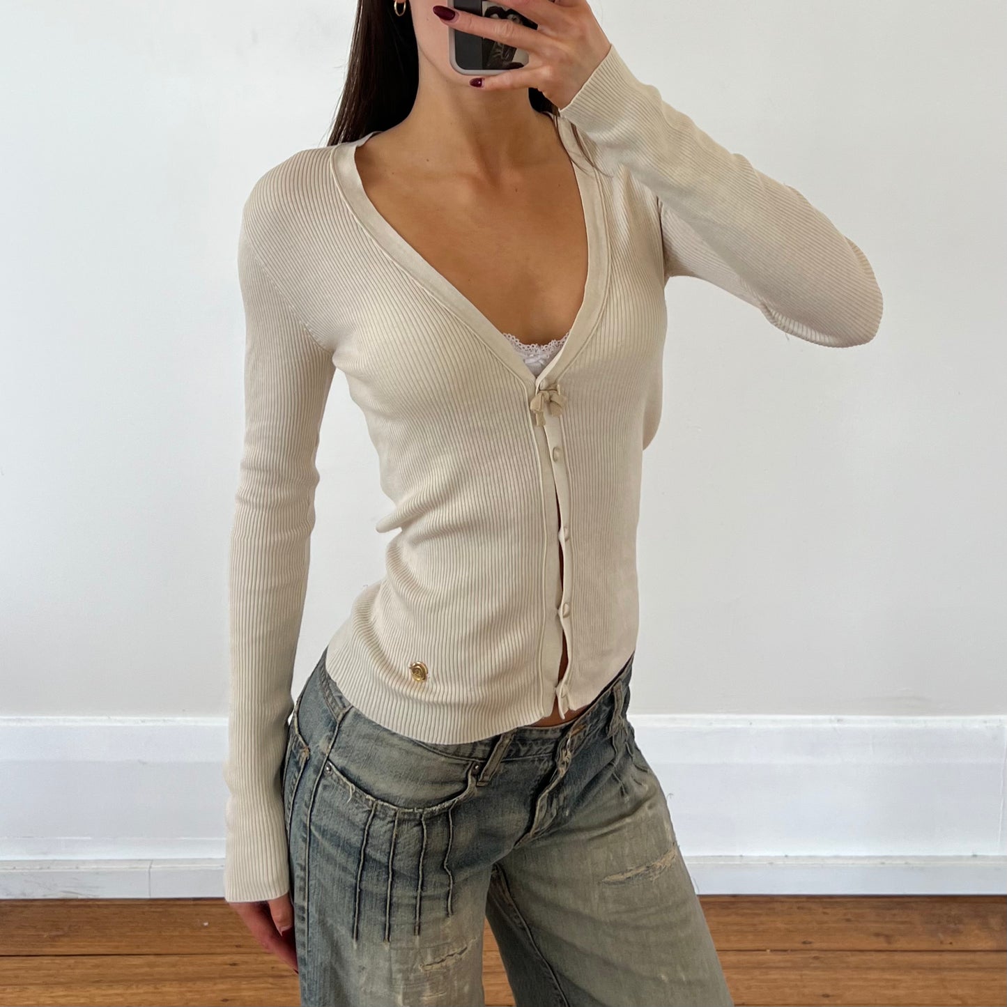 cream henley long sleeve