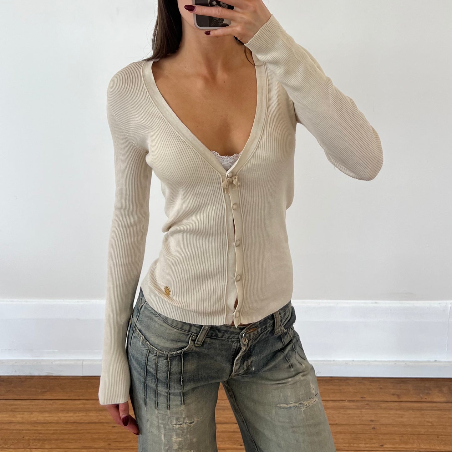 cream henley long sleeve