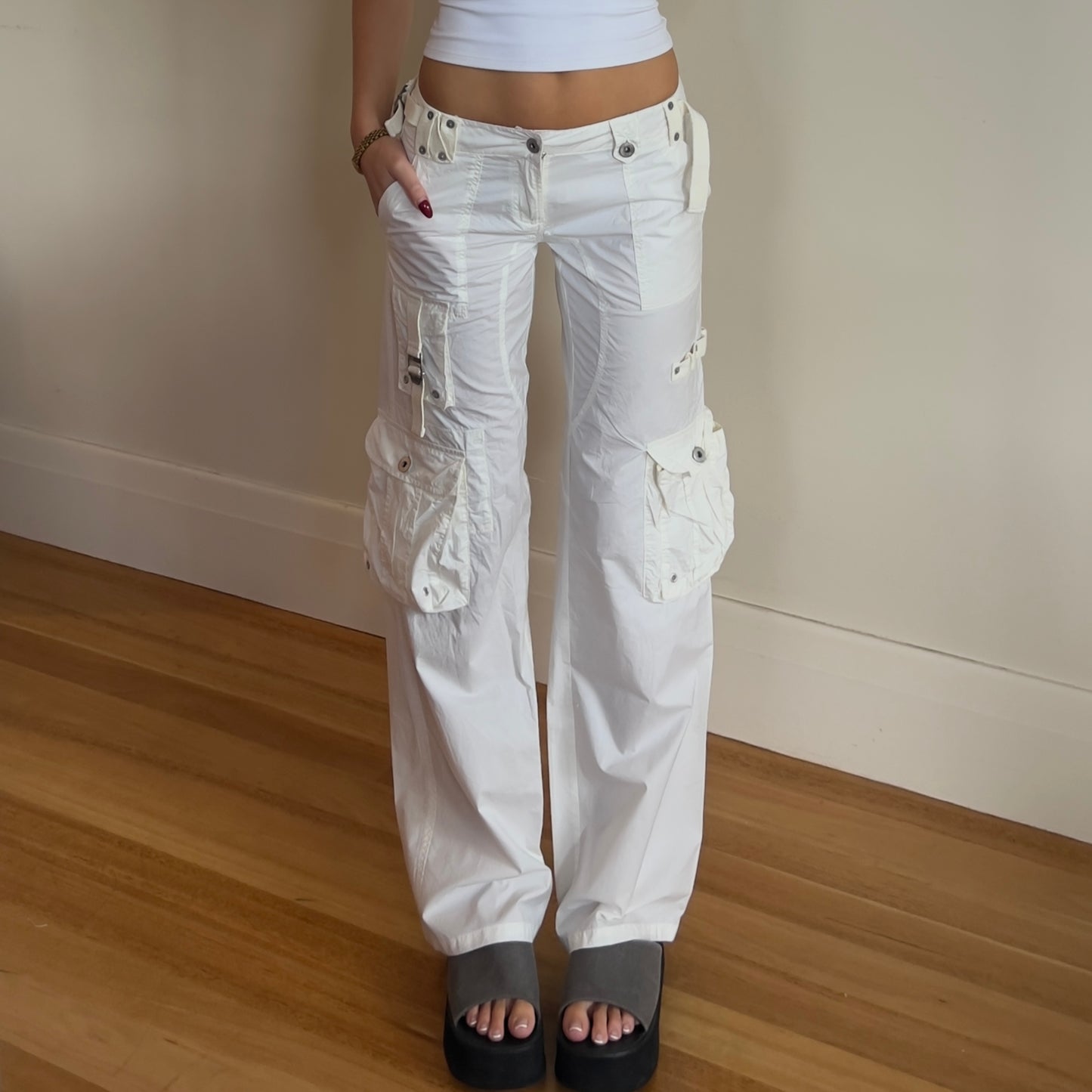 white cargo pants