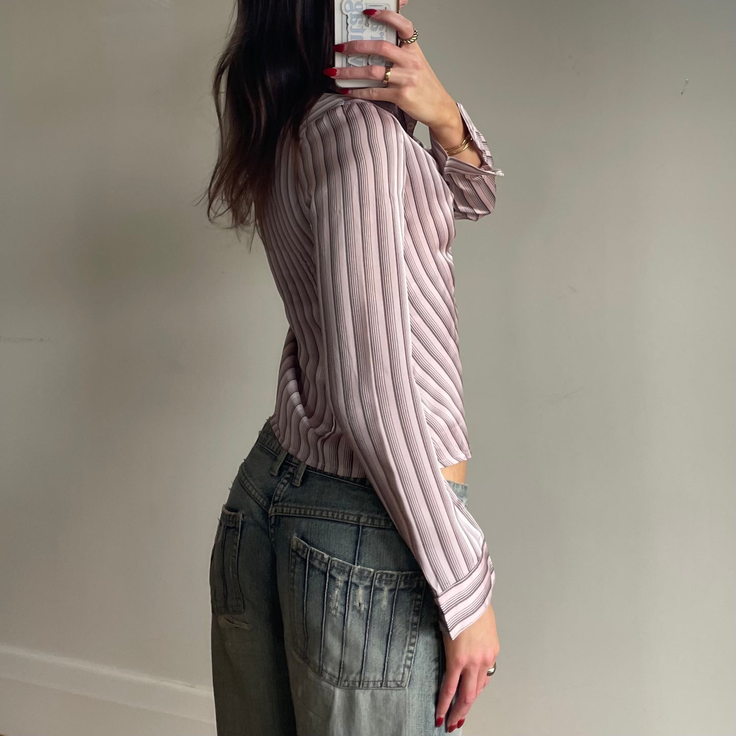 90s pink pinstripe shirt