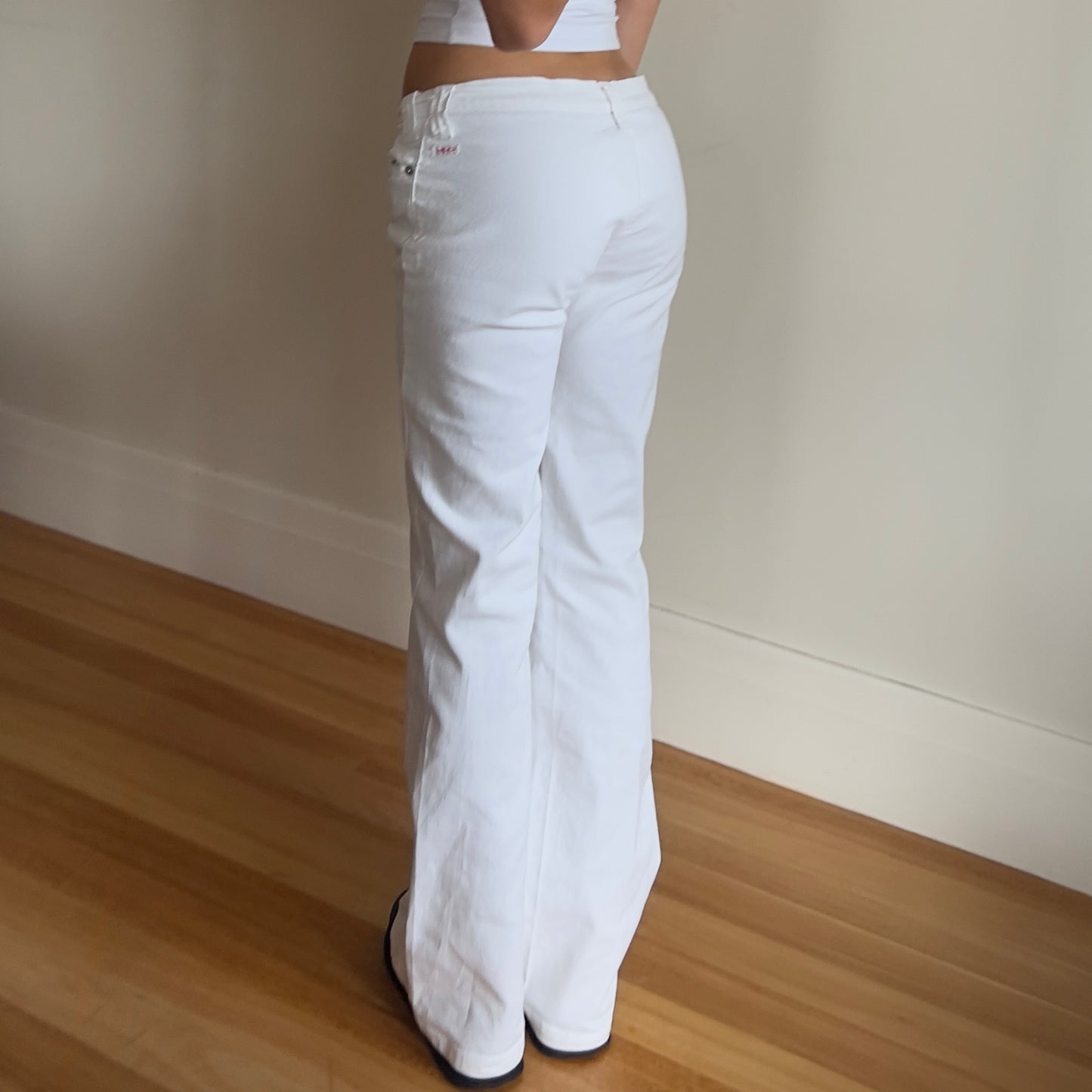 white low rise jeans