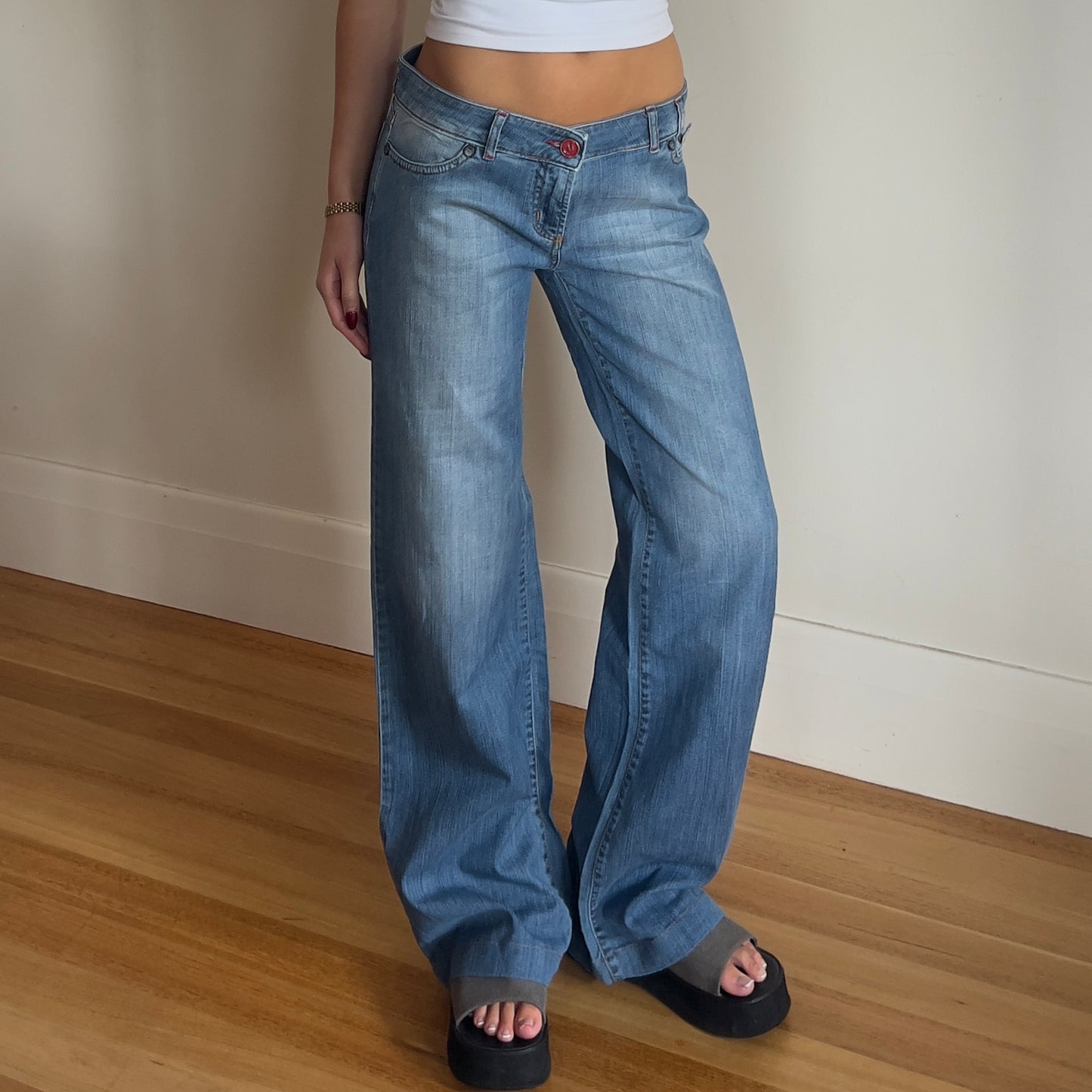 low rise baggy denim jeans