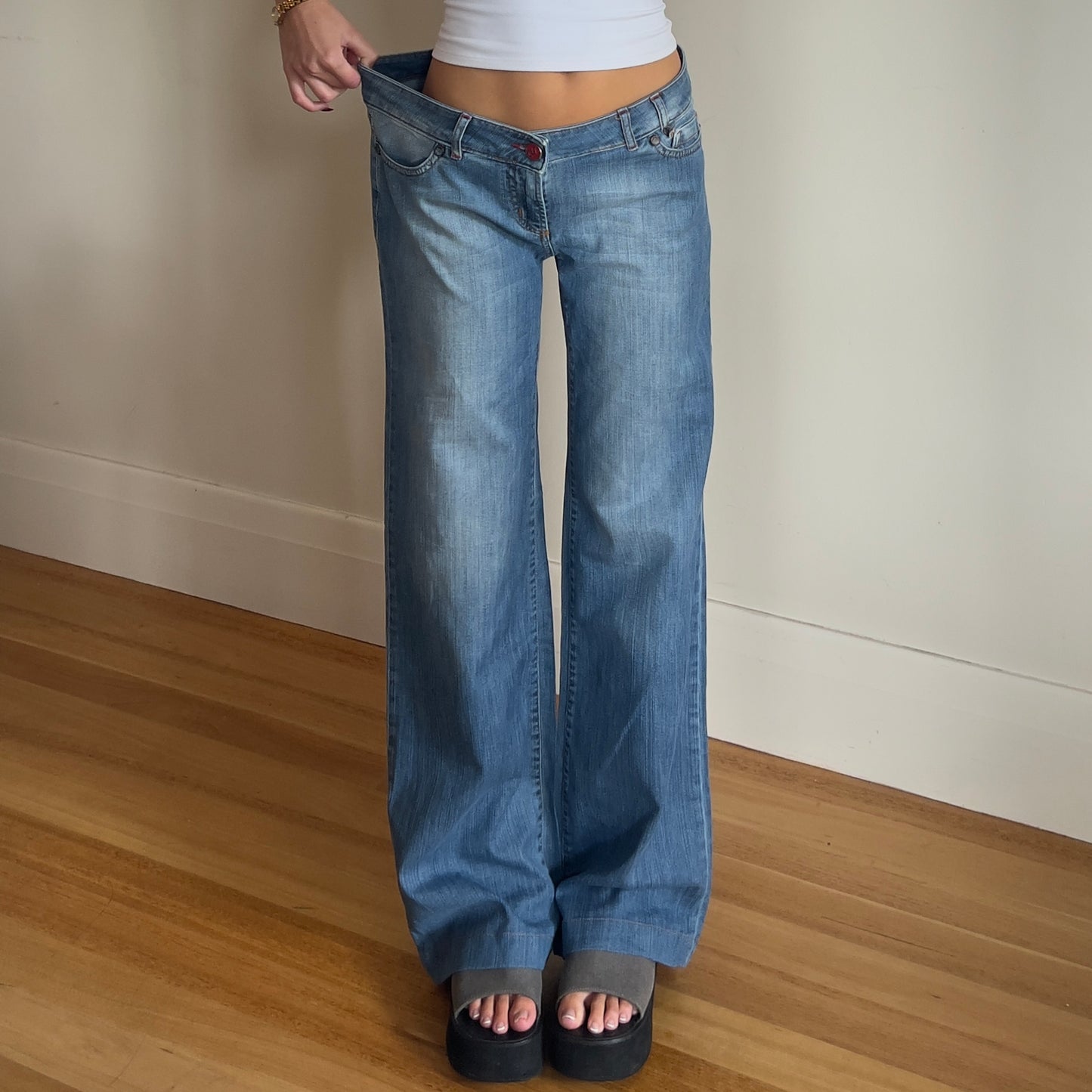 low rise baggy denim jeans