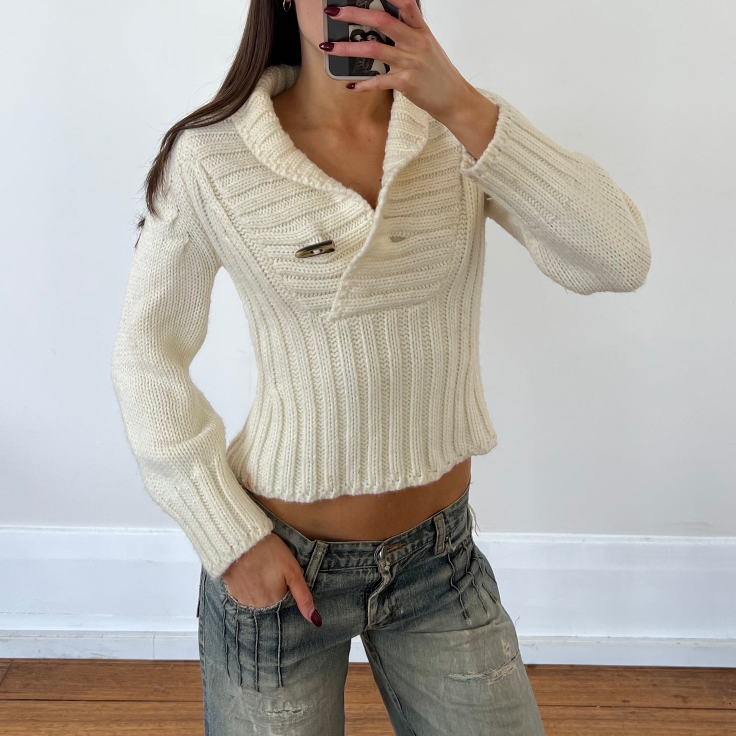 cream wool knit jumper
