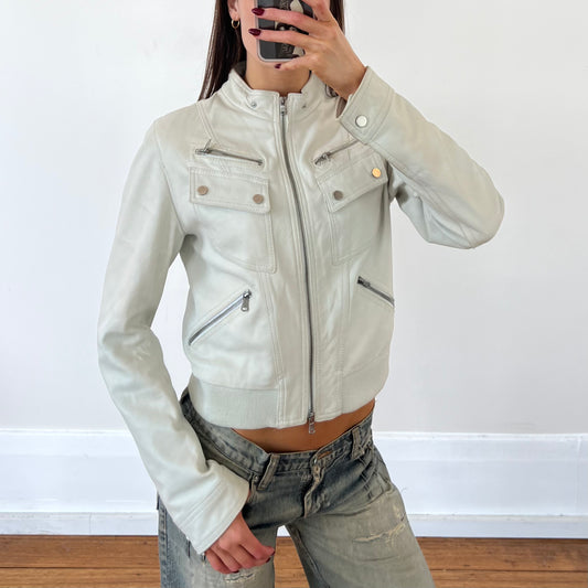 ivory leather jacket