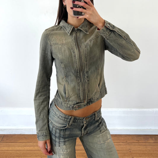 denim zip up jacket