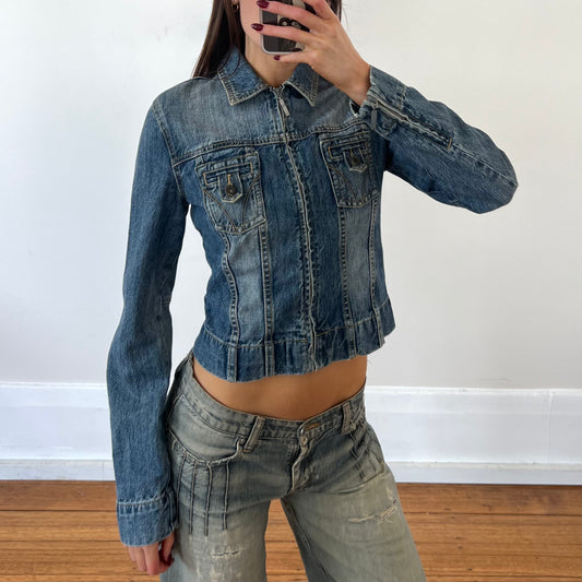 denim zip up jacket