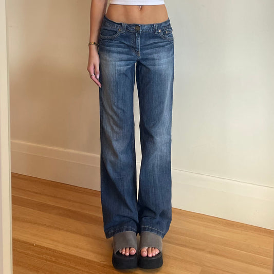 vintage low rise denim jeans