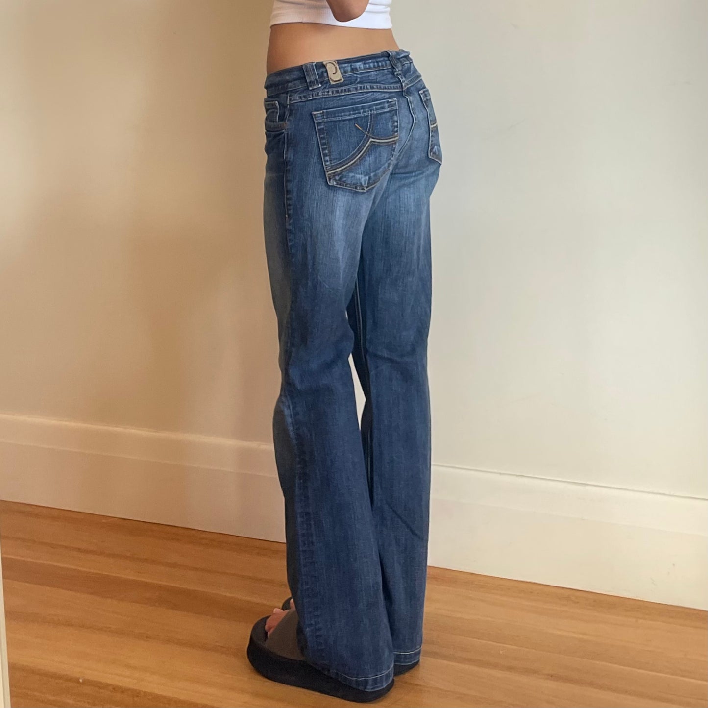 vintage low rise denim jeans