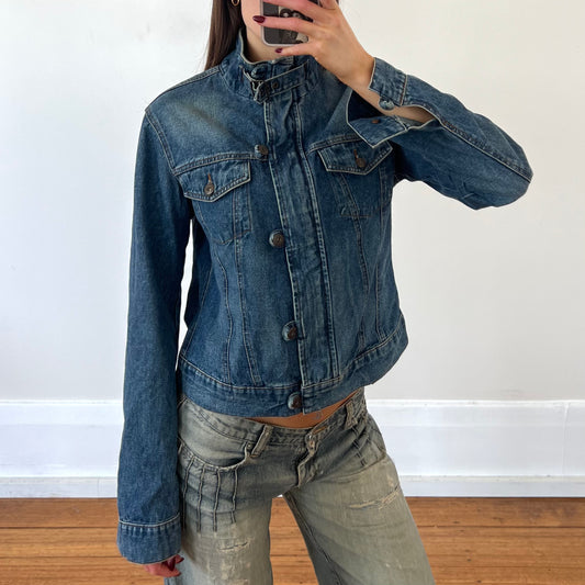 denim zip/button up jacket