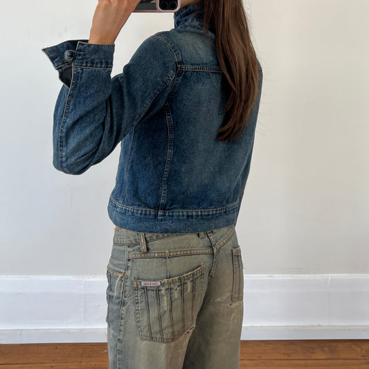 denim zip/button up jacket