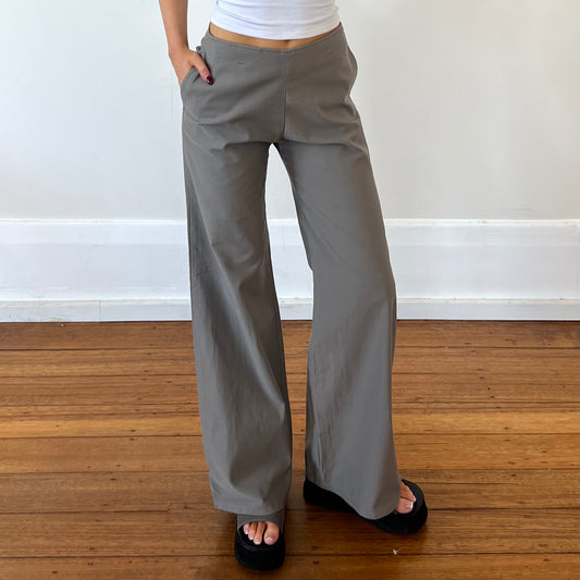 grey wide leg trousers