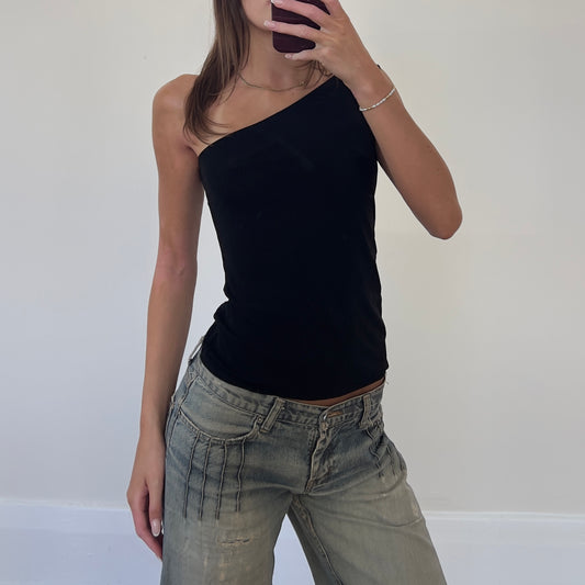 black mesh asymmetrical tank