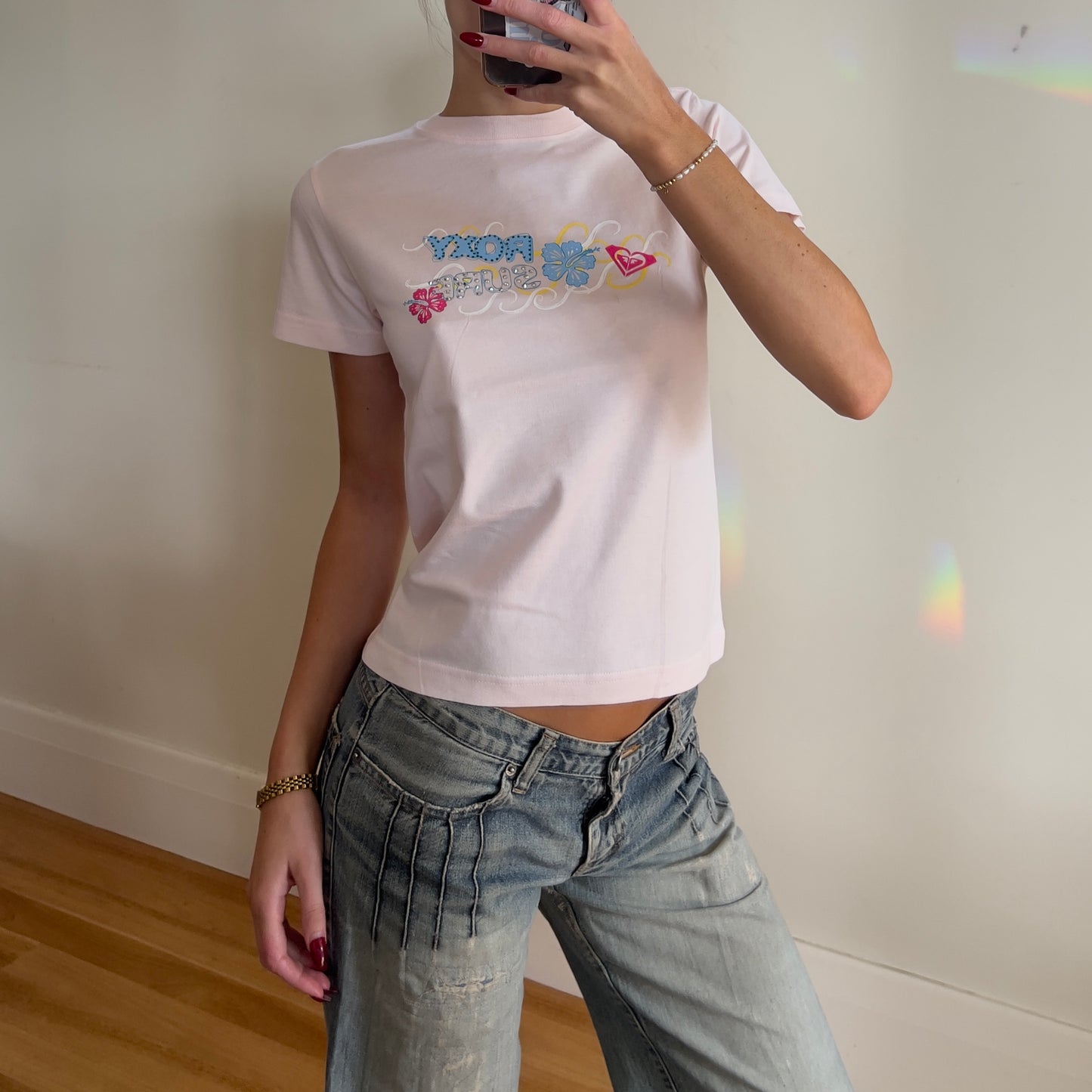 2000s graphic Roxy tee