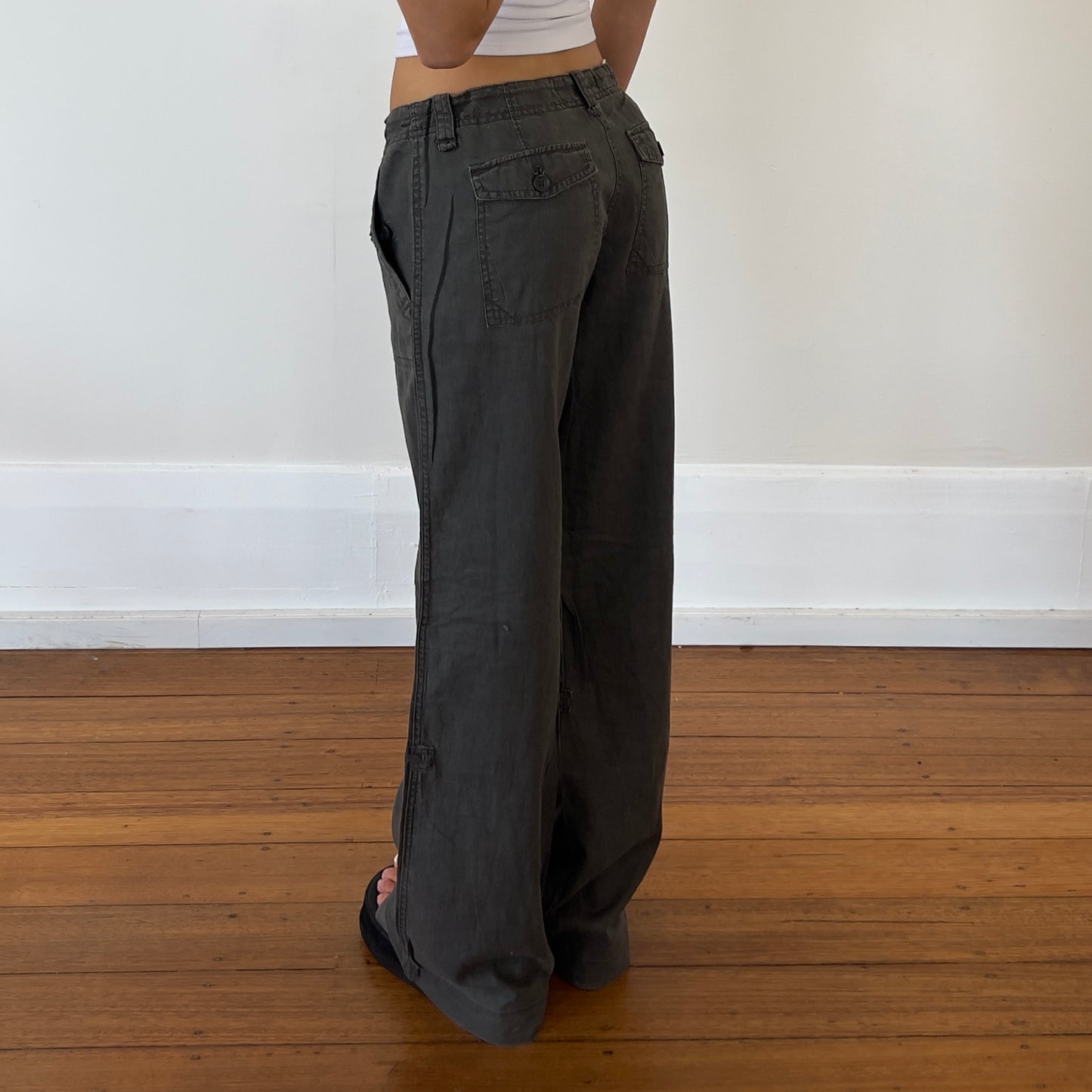charcoal linen/cotton pants
