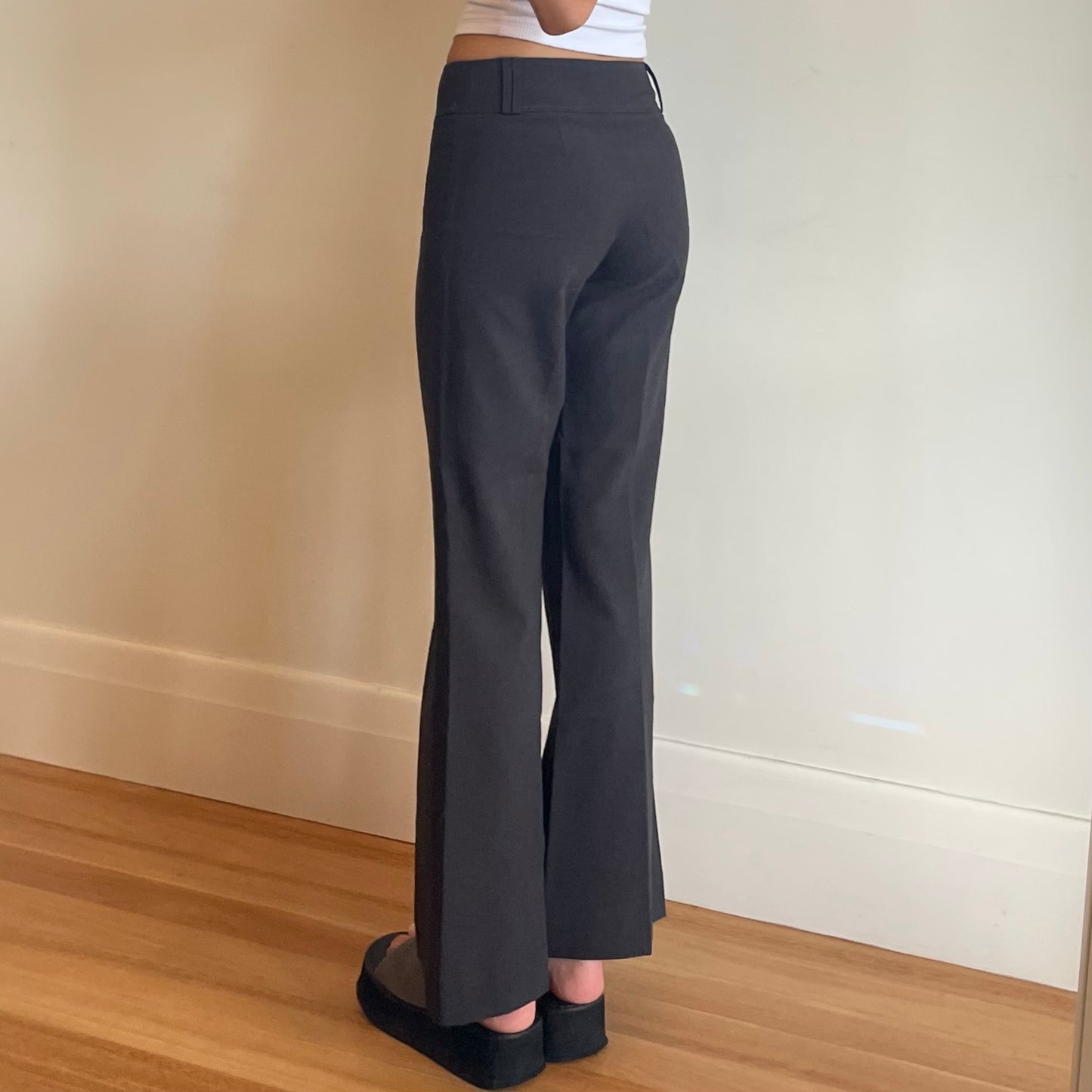 vintage grey flared trousers