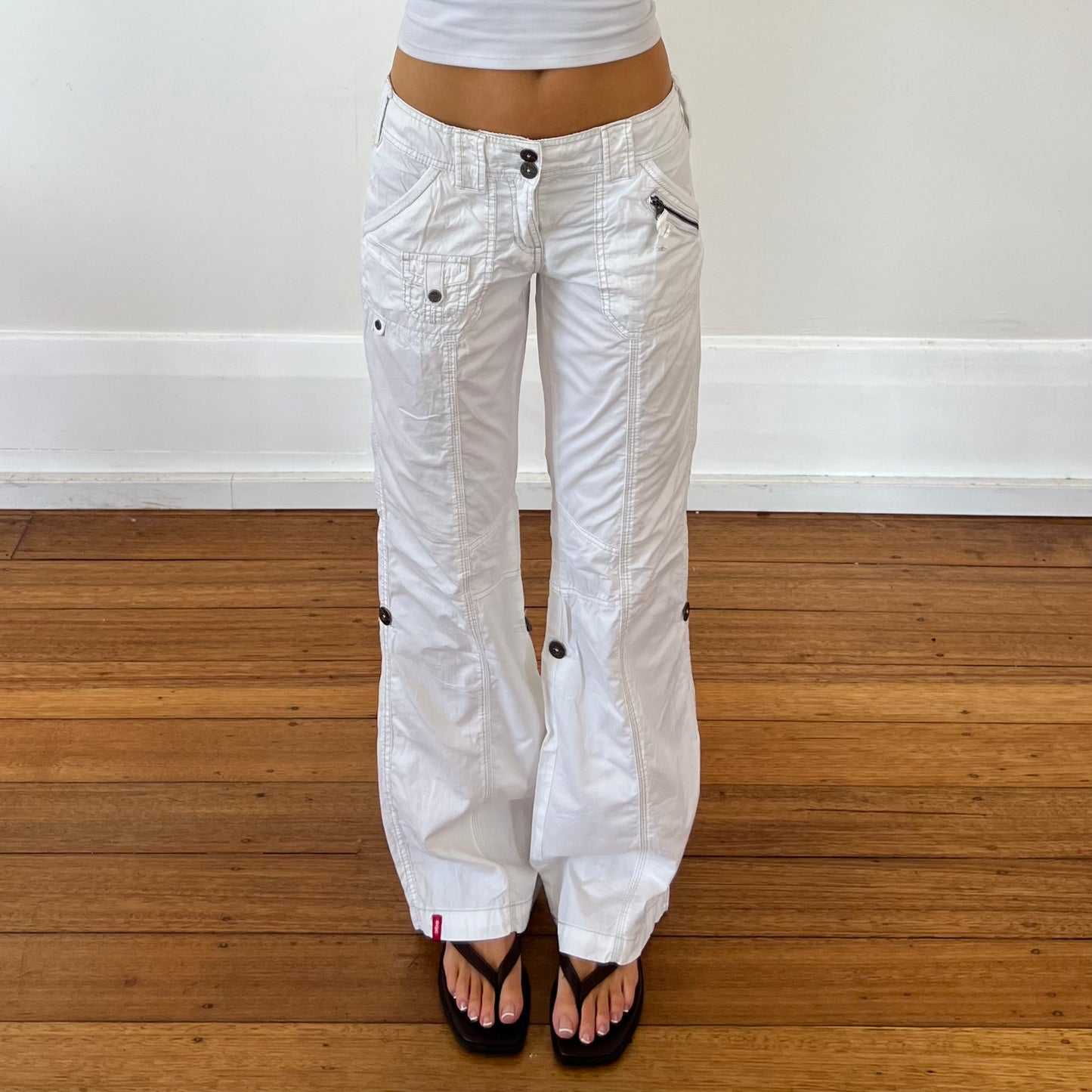 white cargo pants