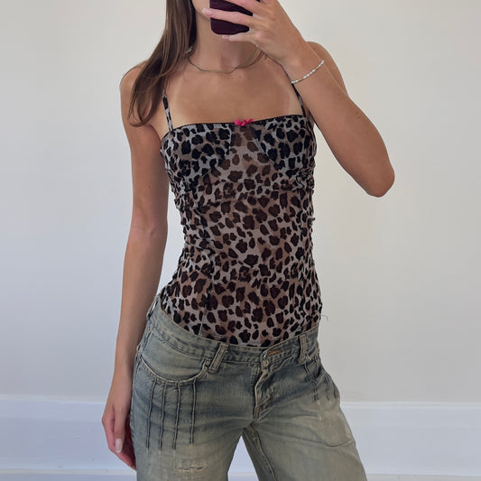 mesh leopard print cami