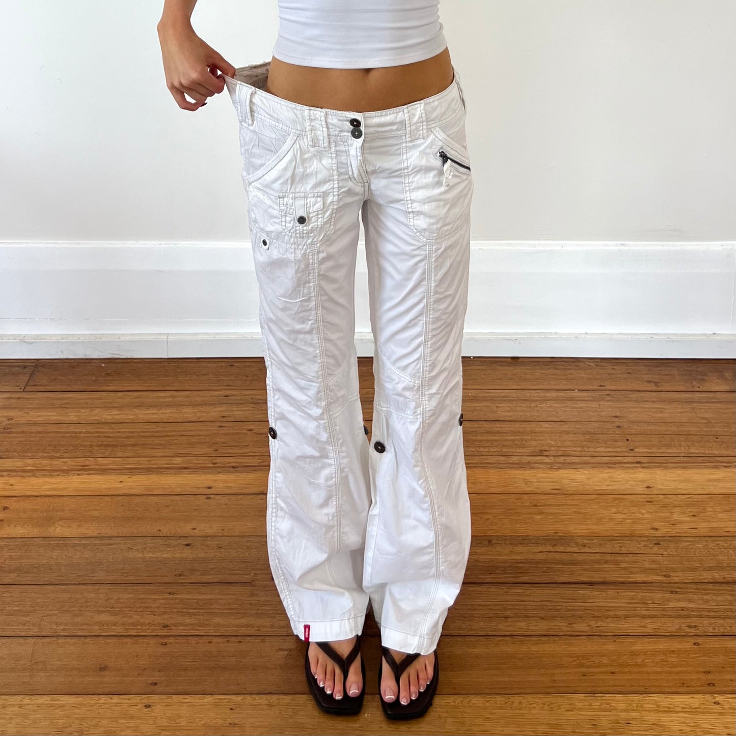 white cargo pants