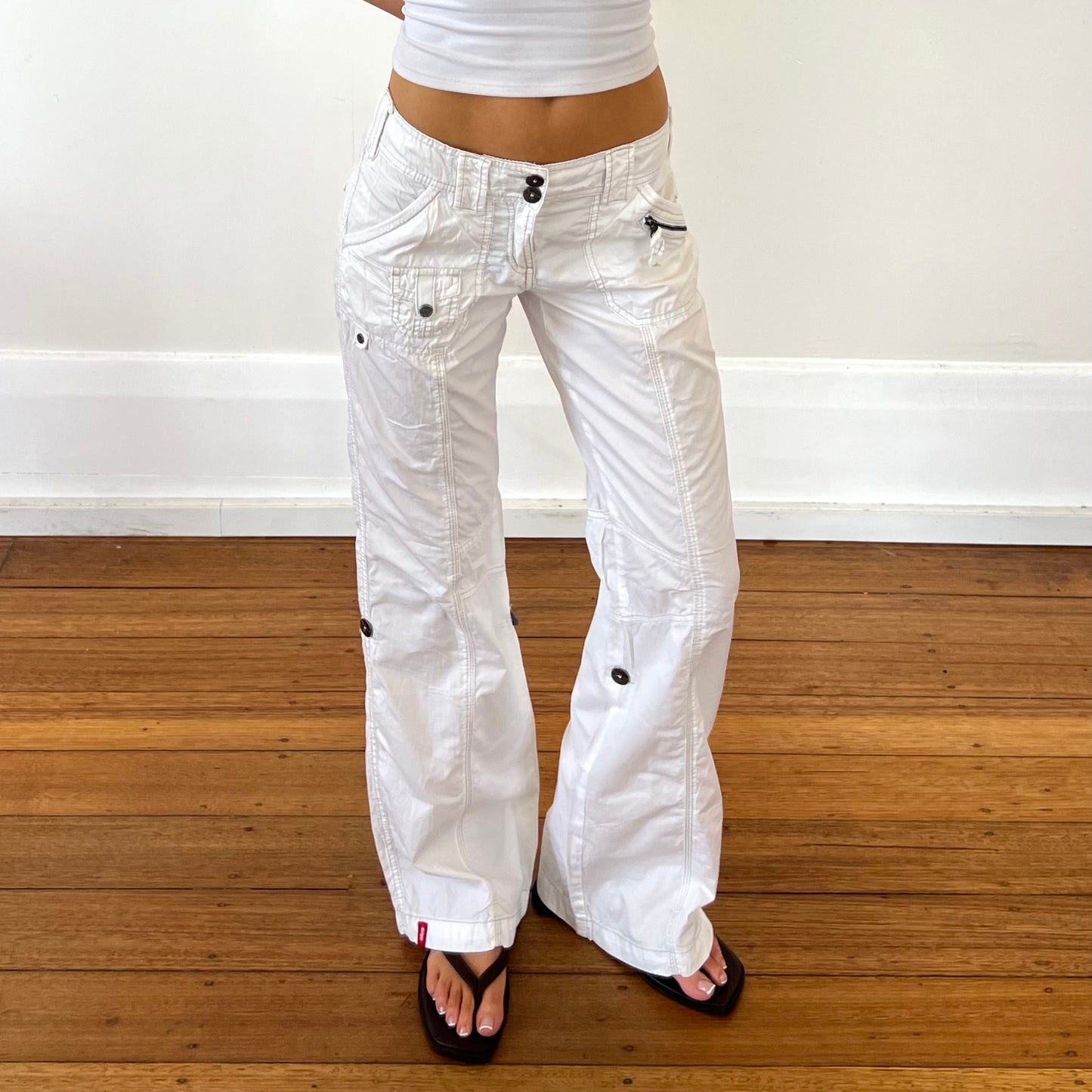 white cargo pants