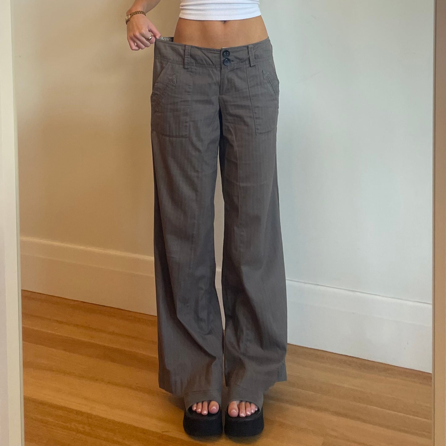 brown wide leg pants