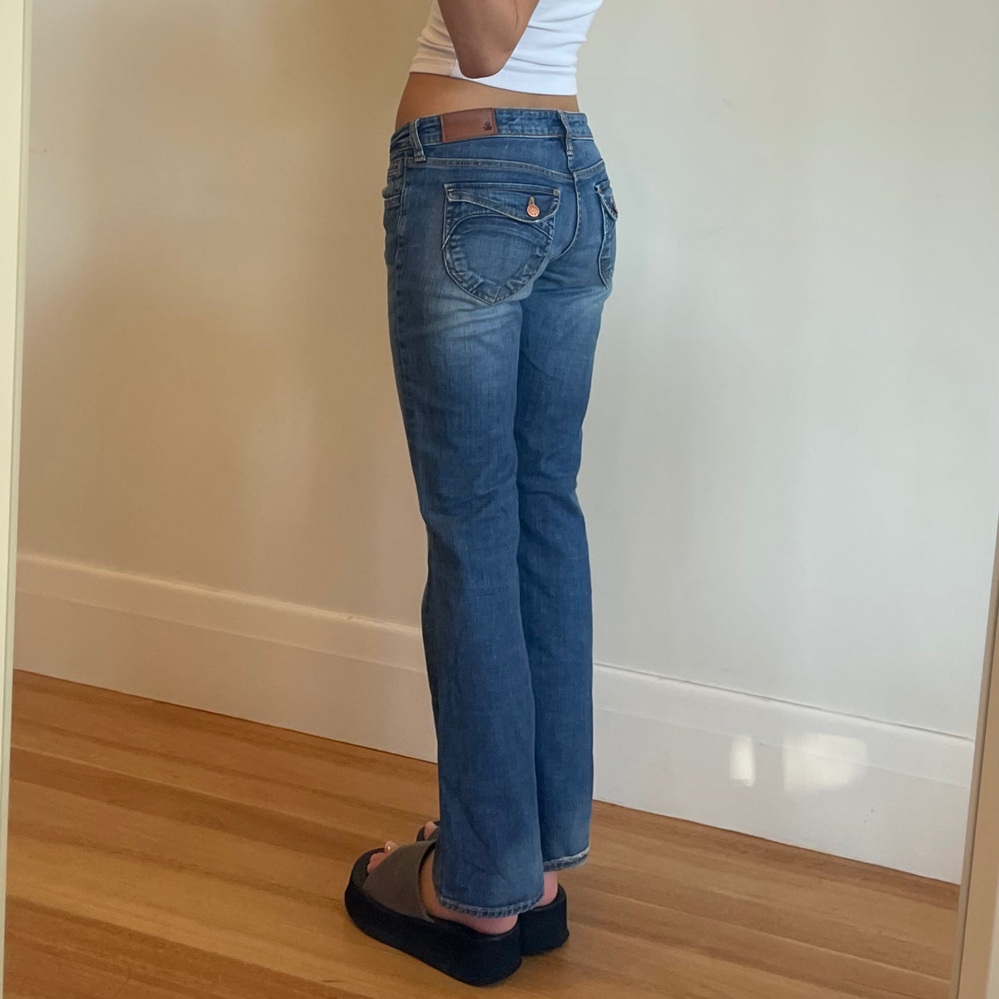 low rise denim jeans