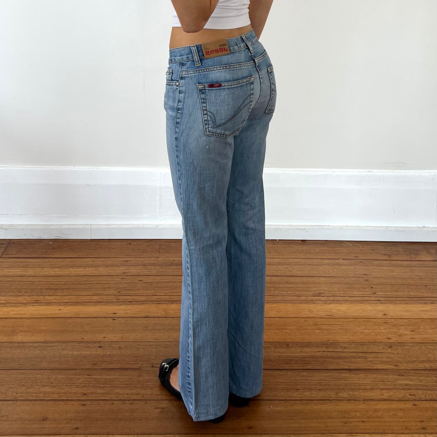 light denim bootcut jeans