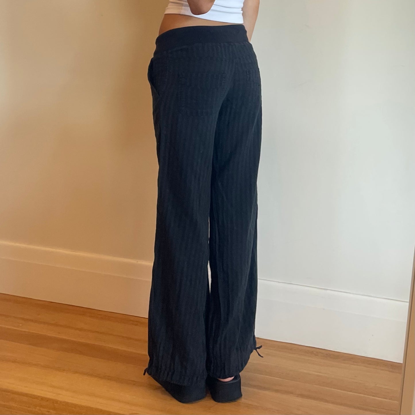 black linen pants