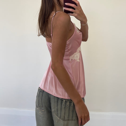 pink silky cami