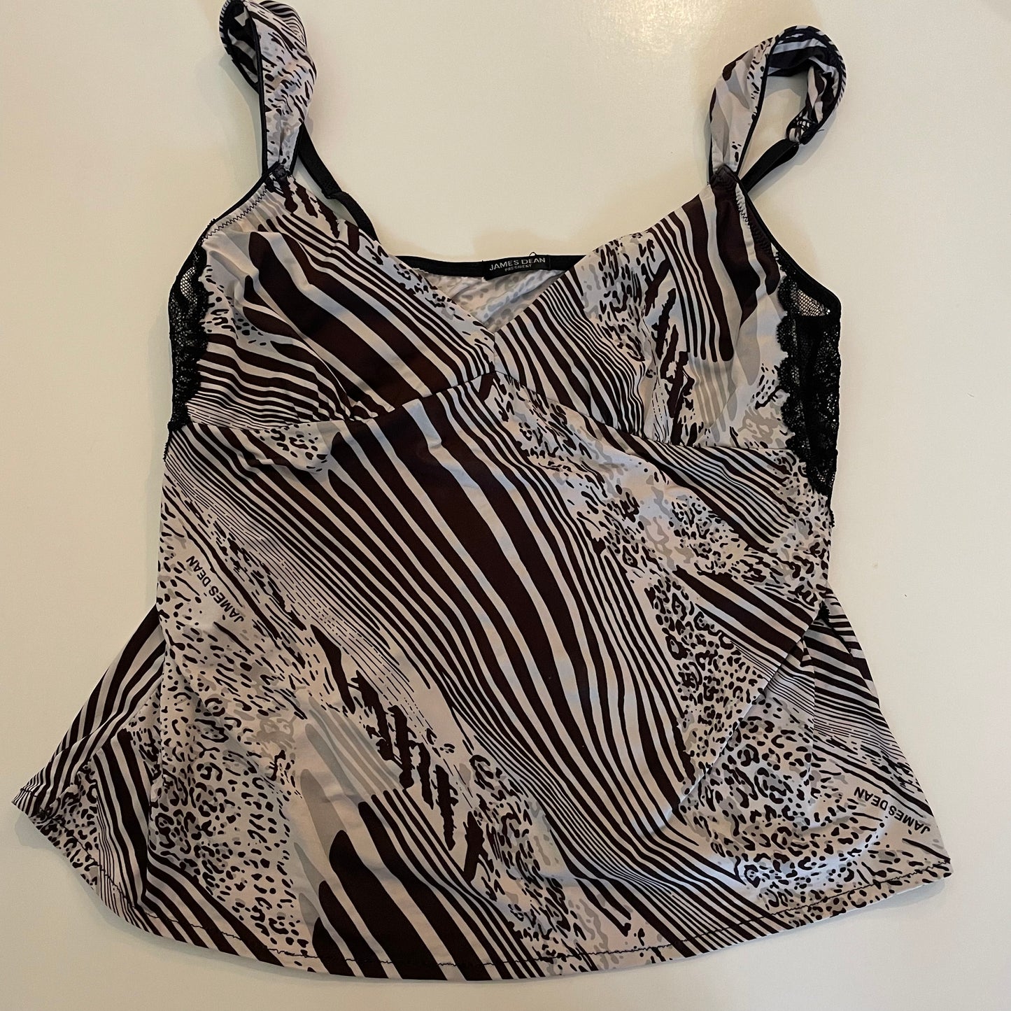 y2k animal print cami